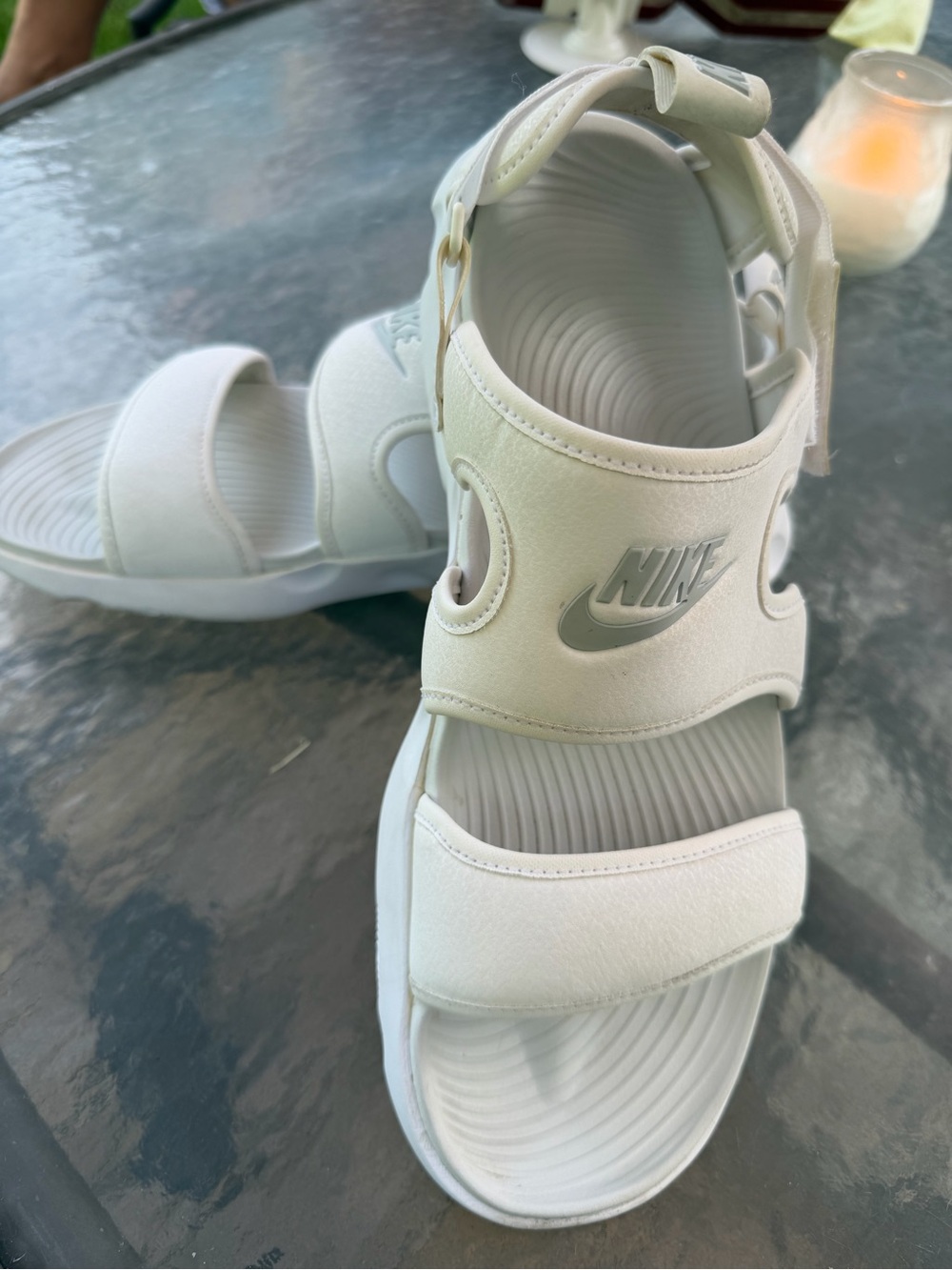 Nike White Women's Athletic Slide Sandals - Picture 11 of 16